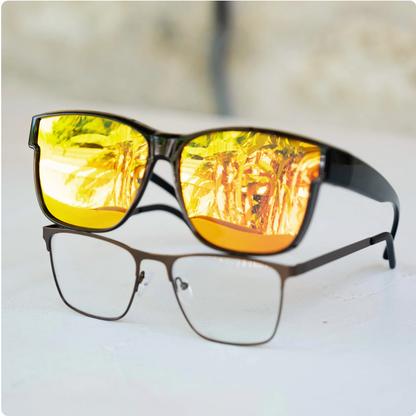 Azraya® Uomo - Occhiali polarizzati con sovrapposizione