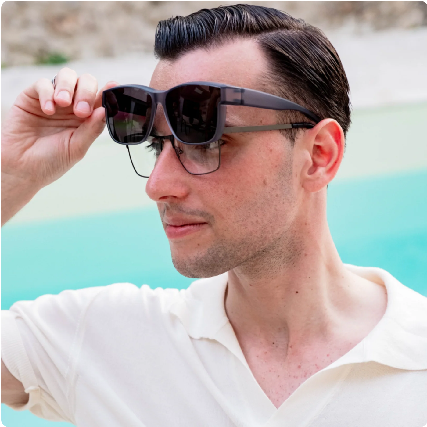 Azraya® Uomo - Occhiali polarizzati con sovrapposizione